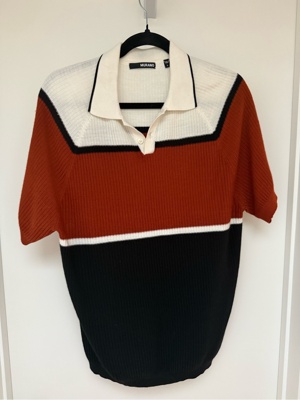 Murano Cream Knit Polo Collar Sweater